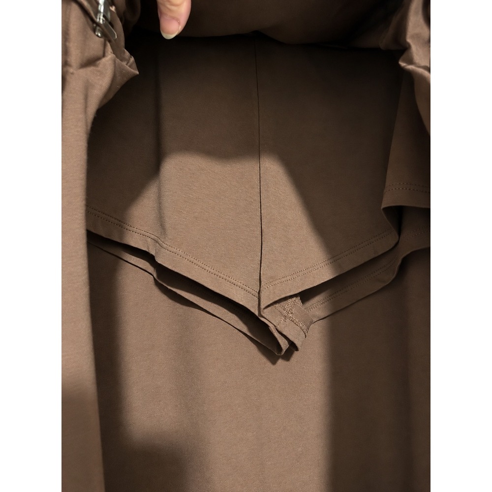 Halara High Waisted 2-in-1 Maxi Skort Brown Buckle Split A-Line Skirt Medium - Picture 4 of 6